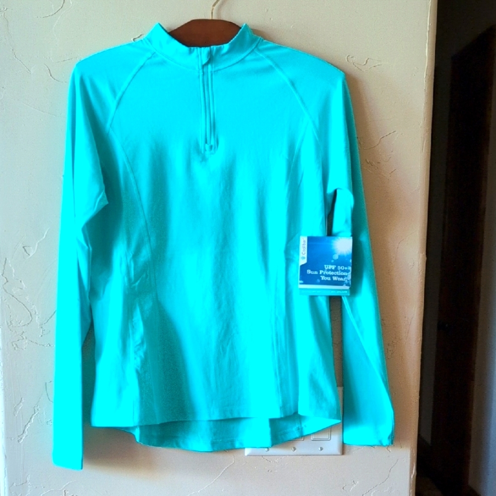 NWT Coolibar UPF 50+ Turquoise Sun Protection Pullover Shirt
